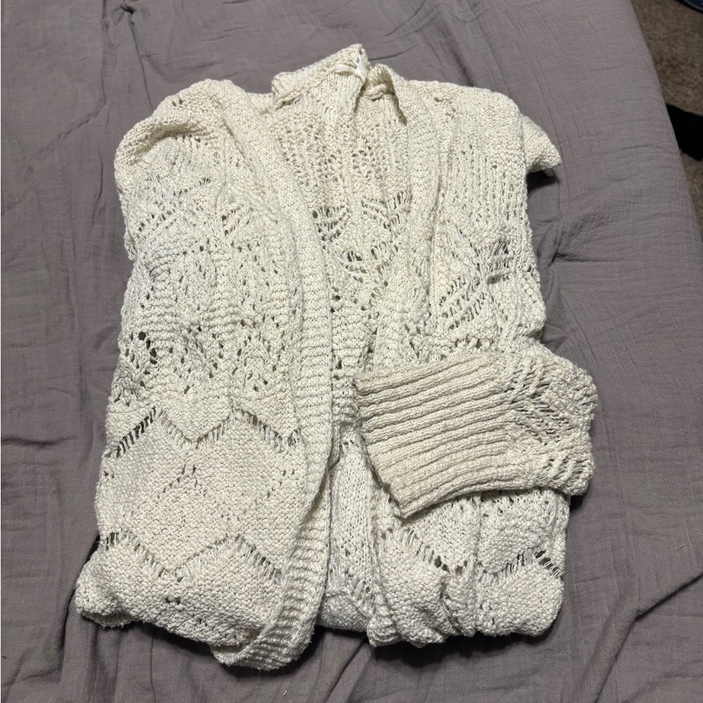 Maurices Cream Knit Cardigan